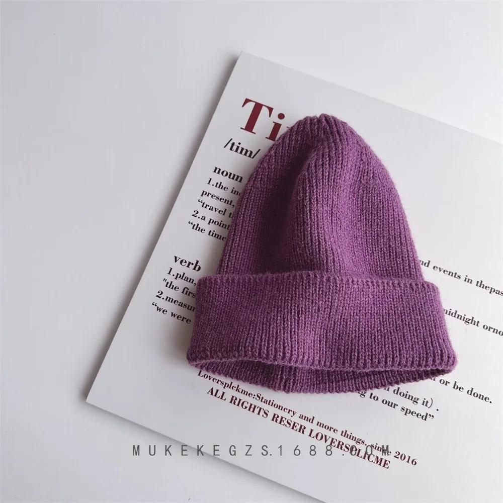 Kids Beanie Solid Color Knitted Baby Winter Hats For Children Warm Crochet Boys Girls Hat Toddler Cap Baby Bonnet Gorras Gorro