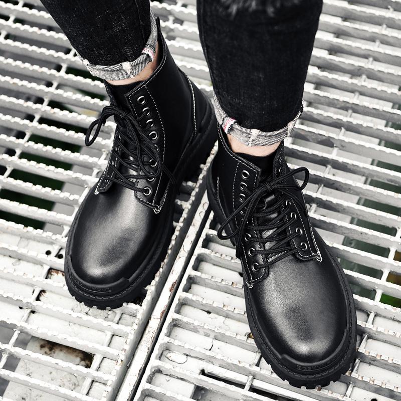 Men'S Winter Boots Retro Leather Casual Shoes Brand Motocross Motorcycle Boots Men Handmade Military Tactical Shoes Big Size 47