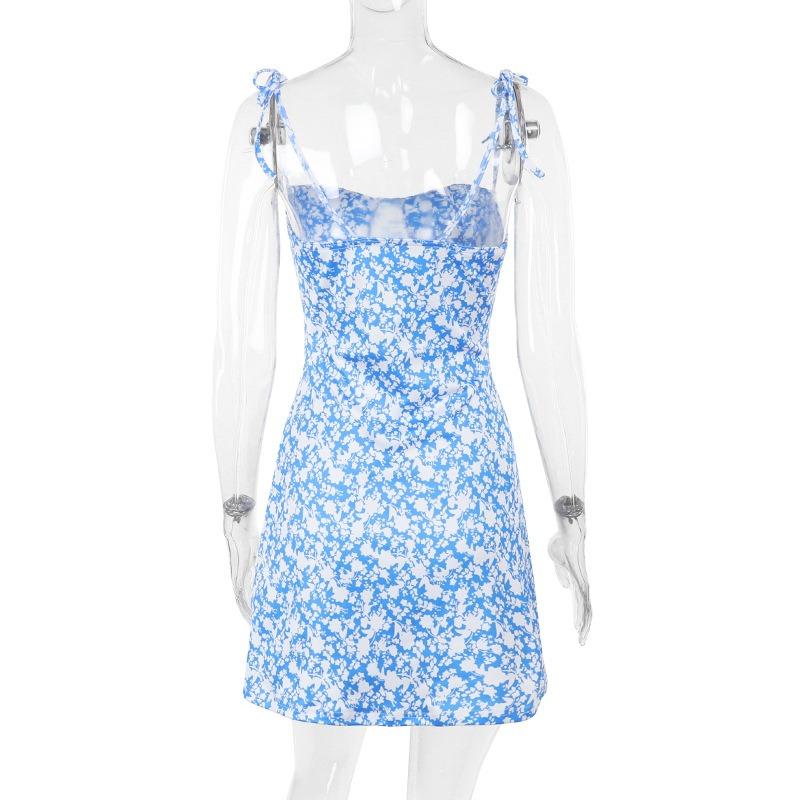 Fall Fashion Style Elegant Slim Halter Strap Floral Print Dress