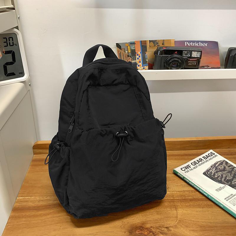 Color Simple Solid Lightweight Neutral Casual Backpack For Commuting Daily