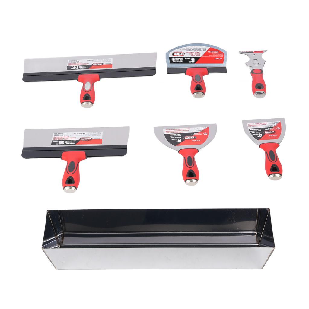 Kit Unelte de Mână pentru Gips-Carton Oțel Inoxidabil Spaclu Unelte pentru Aplicat Bandă Racletă pentru Vopsea Găleată 16 Inch Lopată pentru Găleată cu Noroi