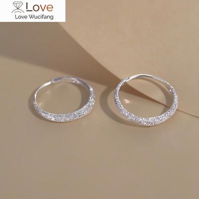 Bling 925 Sterling Silber Piercing Kreis Charme Hoop Ohrring für Frauen Mädchen Party Hochzeit Schmuck Pendientes Mujer