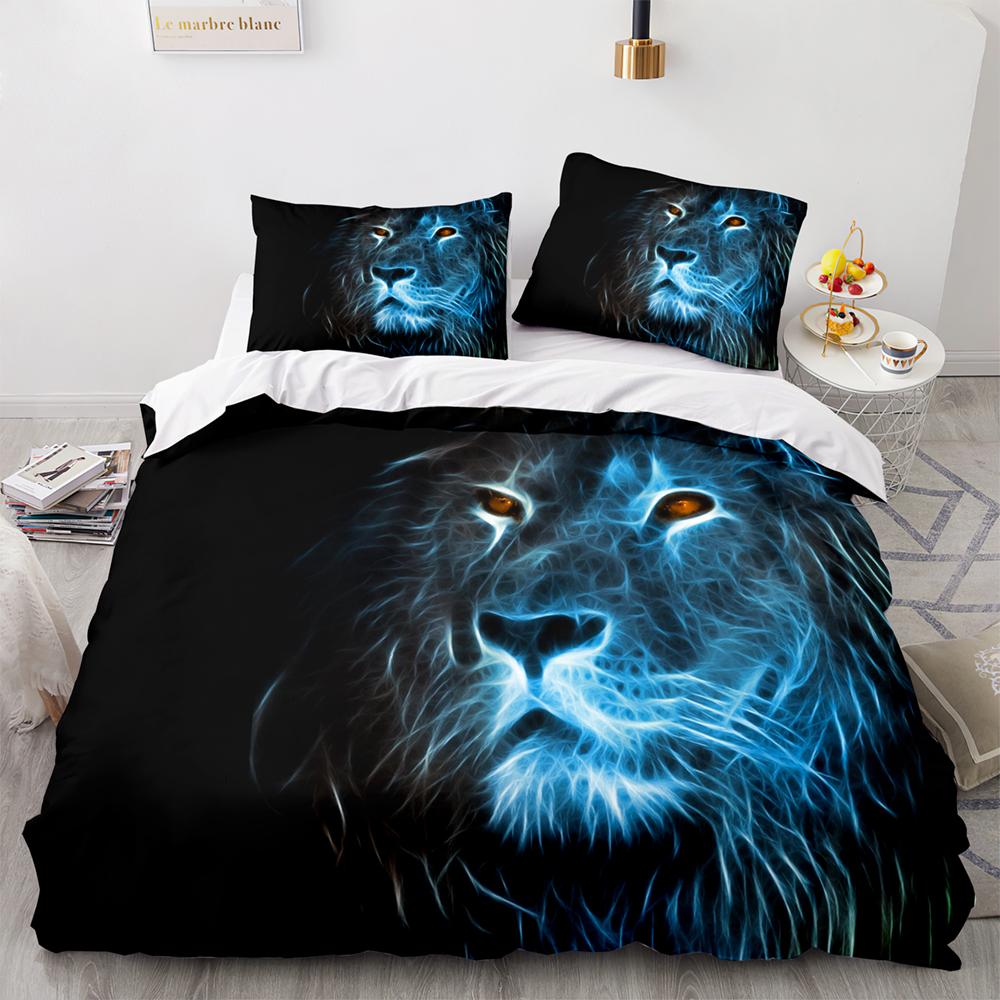 Beast Lion Bedding Set Single Twin Full Queen King Size Animal Bed Set Aldult Kid Bedroom Duvetcover Sets 3D Print 030