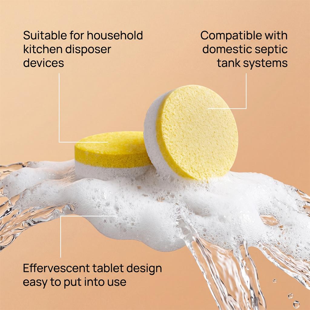 Tabletki do czyszczenia rozdrabniacza odpadów kuchennych domowe delikatne usuwanie resztek i dezodoryzacja konserwacja rozdrabniacza odpadów spożywczych 12 szt.