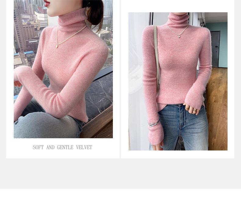 Women's Slim Fit Cashmere Turtleneck Sweater - Soft, Smooth, High-Neck Base Layer, Flattering Fit.