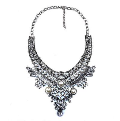 Fashion Hipster Necklace Pearl Women'S Alloy Clavicle Chain