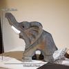 Hand Carved Wooden Elephant Statue Figurine Hand Painted Home Decor Lucky Feng Shui Sculpture Craft Ornament Desk Home Decor