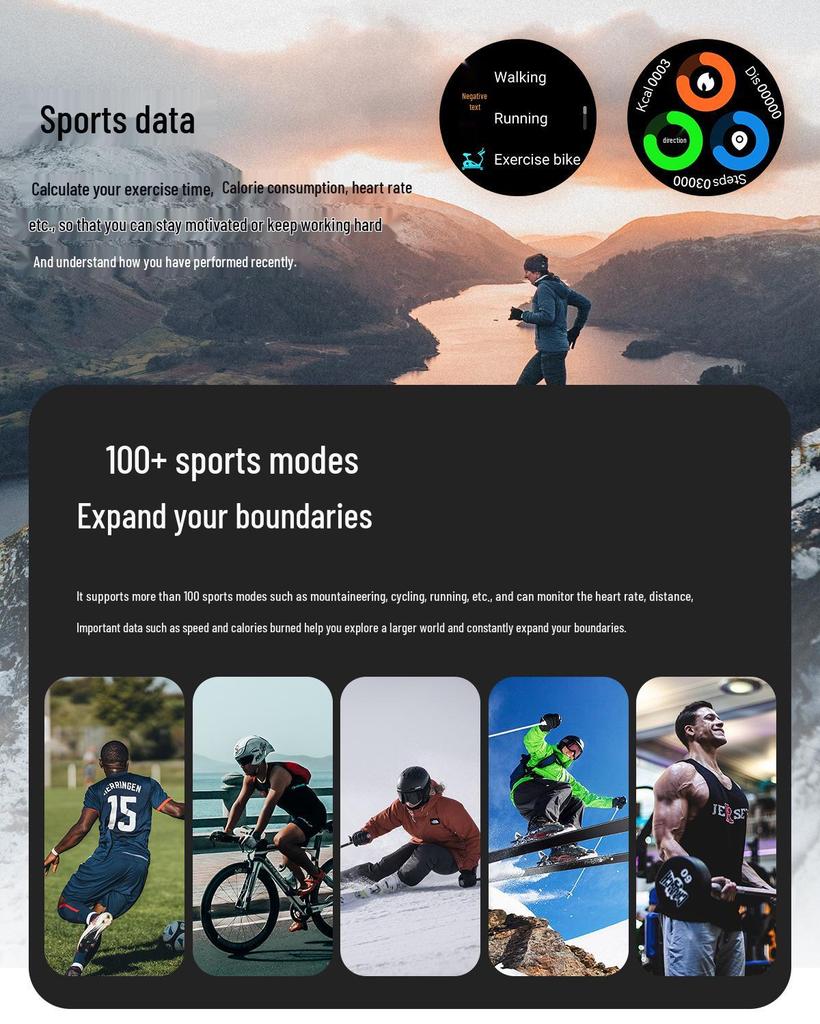 K52 Waterproof Smartwatch for Men - Multifunctional with Blood Pressure, Blood Oxygen Monitoring, and Large Screen