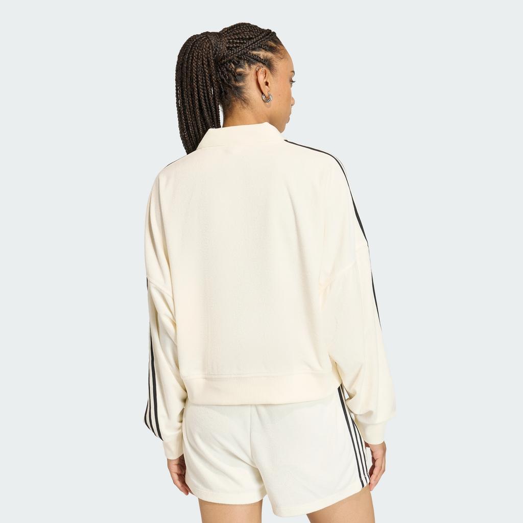 ADIDAS Terry Towel V-Neck Long Sleeve Polo Shirt Kd1401