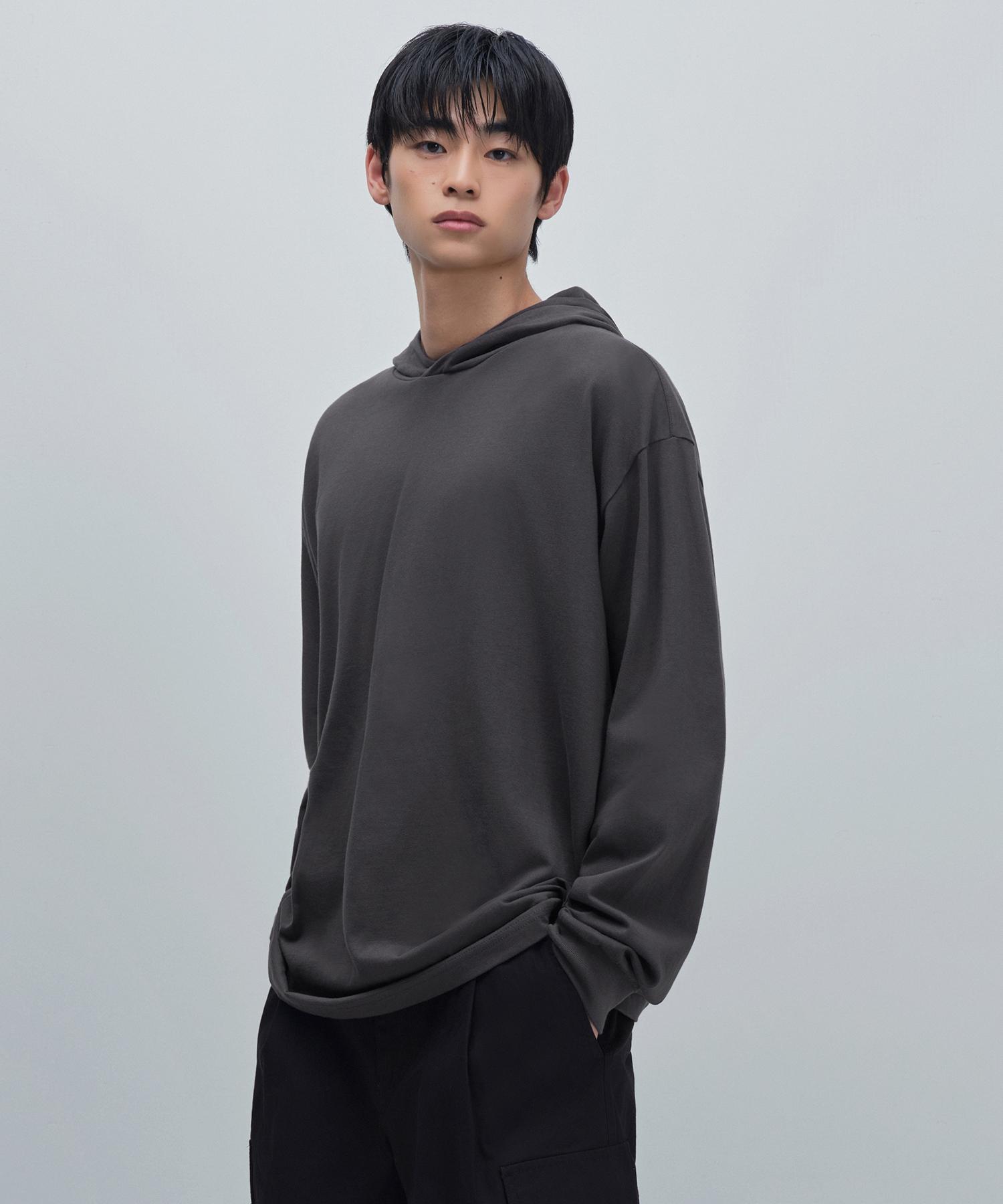 Musinsa Standard Hooded Long Sleeve T-Shirt [Dark Gray] Dark Gray/2Xl
