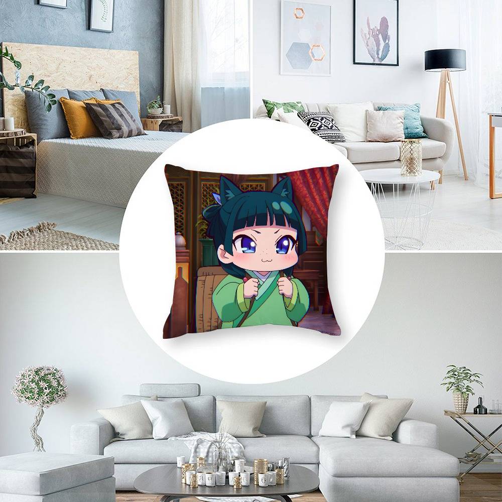 Anime Die Tagebücher der Apothekerin Niedlicher Maomao Kissenbezug Quadratisch Beidseitig bedruckt Kissenhülle Für Sofa Zuhause Schlafzimmer Dekor Geschenk