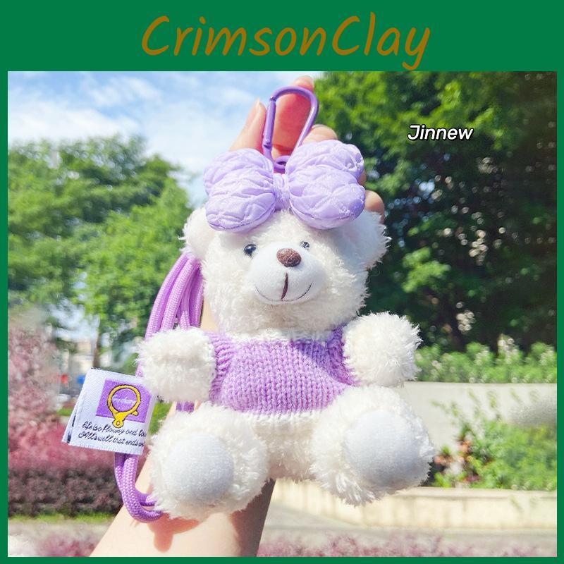 Creative And Charming Bowknot Plush Bear Keychain Decorative Plush Gift Item