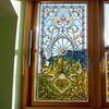 Autocolant Fereastră Flori Vintage Detasabil Reutilizabil Impermeabil PVC Față-verso Decal Decorativ Usa Sticla Casa Birou Baie