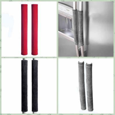 2PCS Velvet Cloth Refrigerator Door Knob Cover Anti-static Non-slip Refrigerator Door Handle Cover Grey Red Soft