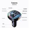 Bluetooth Car MP3 Player with Dual Display, Voltage Detection, and Super PD Fast Charging Cigarette Lighter Adapter