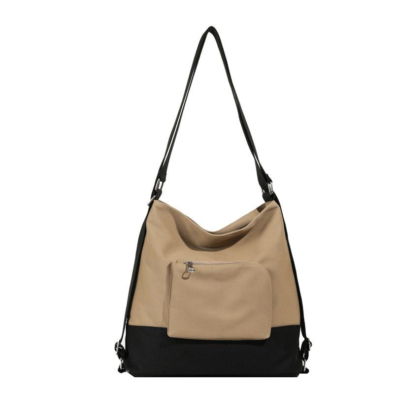Borsa a Tote in Tela da Donna Stile Cittadino Casual Con Tasche con Zip Per l'Uso Quotidiano