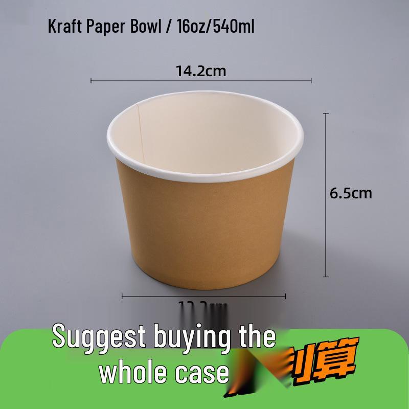 Kraft Color Paper Soup Bowl – Disposable Round Soup Box for Takeout & Fast Food