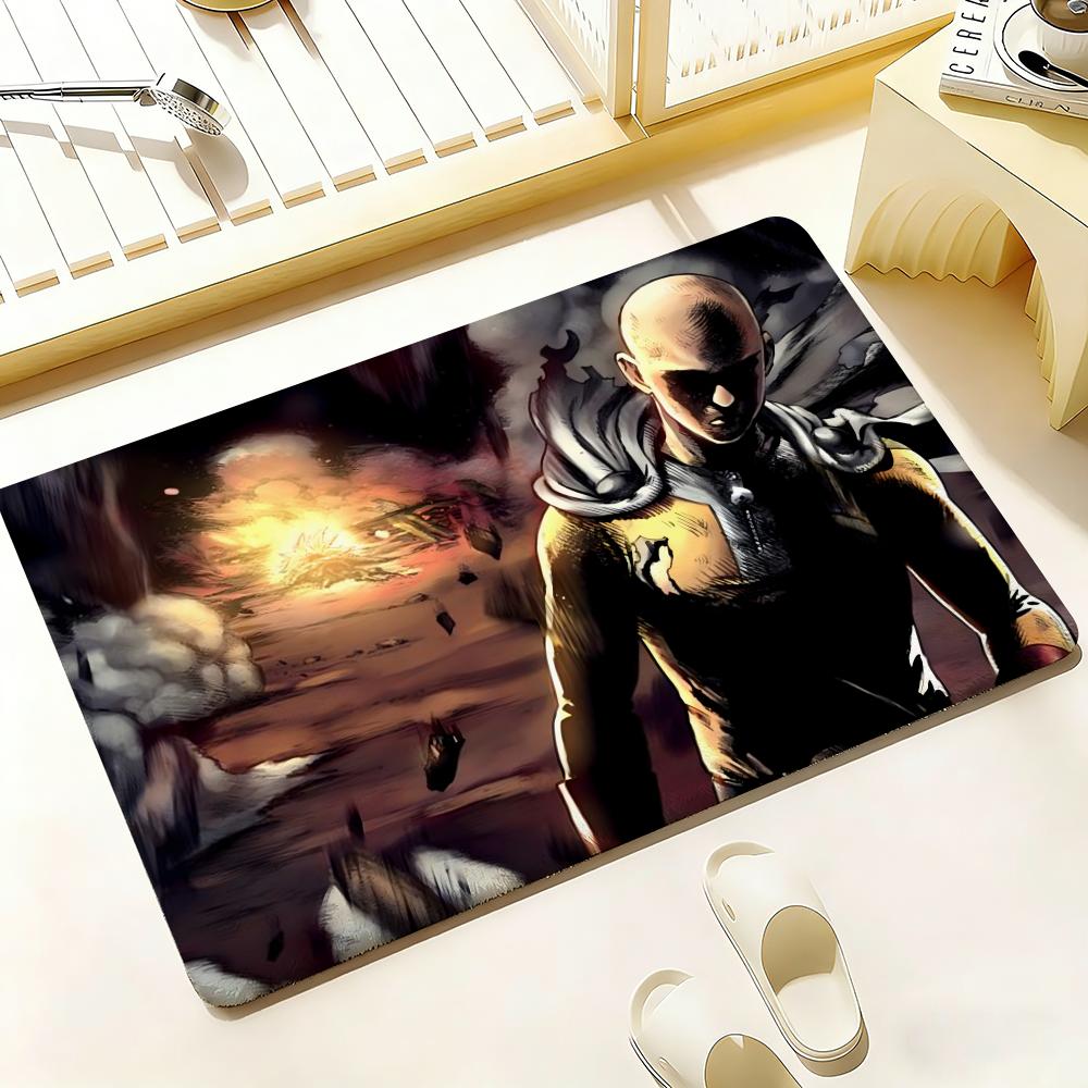 Anime Hot O-One-Punch Man Floor Mat Bedroom Living Room Flannel Door Mat Non-Slip Home Decor