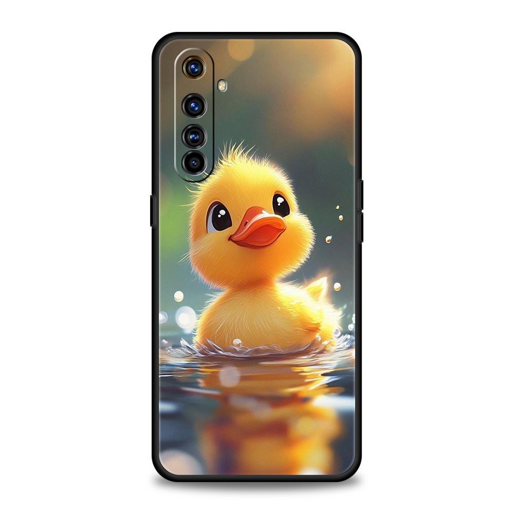 Cartoon Duck Case For Realme C67 C63 C55 C53 C35 C25 C21 GT 2 3 5 6 10 11 12 13 Pro Plus 5G Soft TPU Phone Cover Fundas Capa Bag