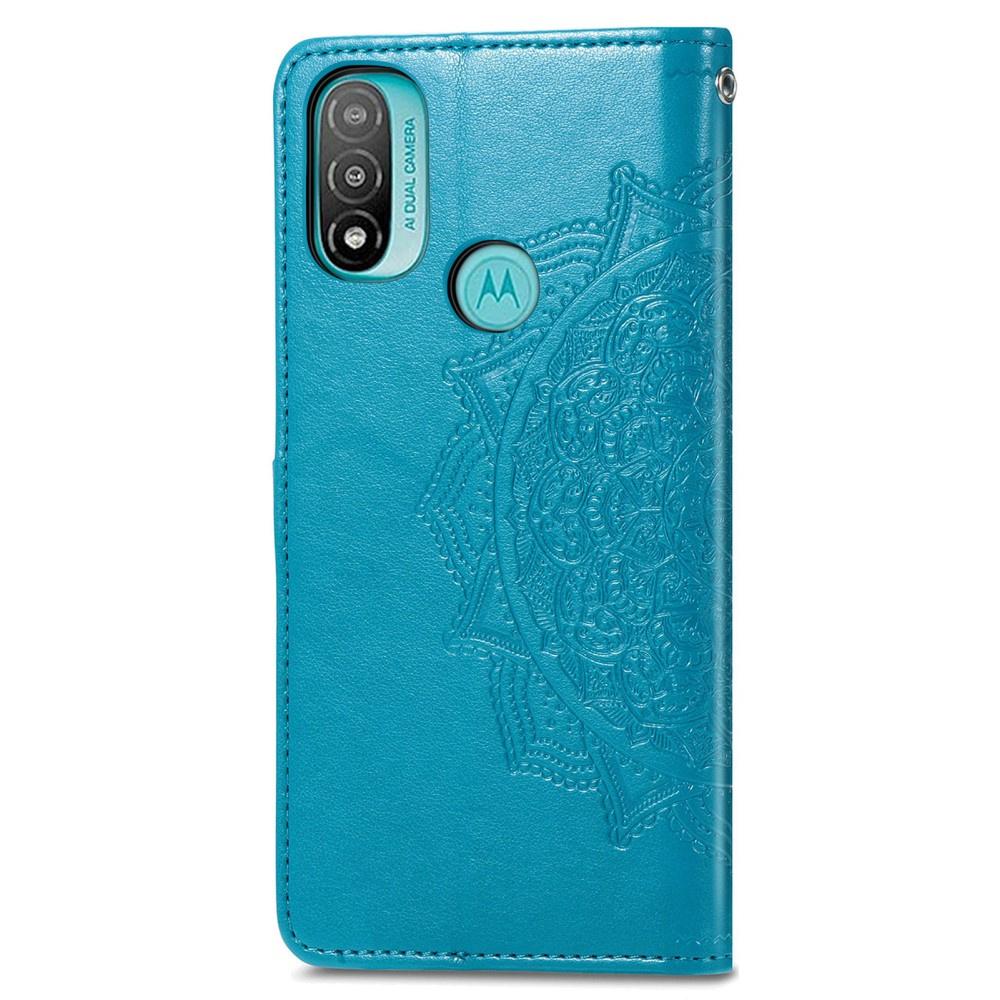 Flip Case for Motorola Moto E20/E30/E40, Mandala, Blue
