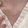 Sterling silver infinite symbol zircon necklace ins simple temperament niche design high sense infinite collarbone chain