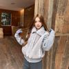 Womens Short Faux Fur Coat Knit Sleeves Slim Fit Winter 2026 Solid Color Casual Outerwear Petite Women