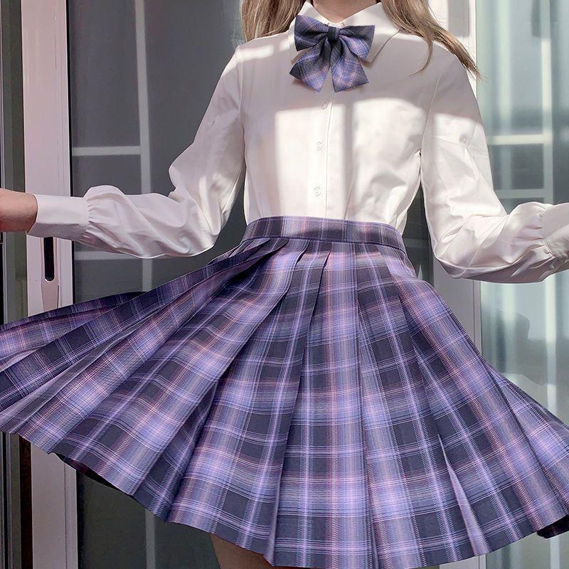 Japanese Academy Style JK Uniform Set - Long/Short Sleeve, Pleated Skirt for Female Students