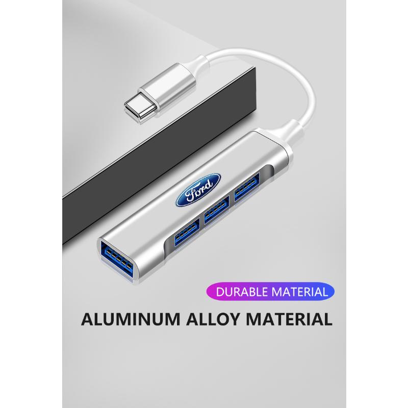 Neuer Typ-C auf USB Adapter Multi-Port Verteiler Hub Autozubehör Für Ford Focus Mondeo Kuga Fiesta MK7 Escort Explorer Edge 2 4 MK2