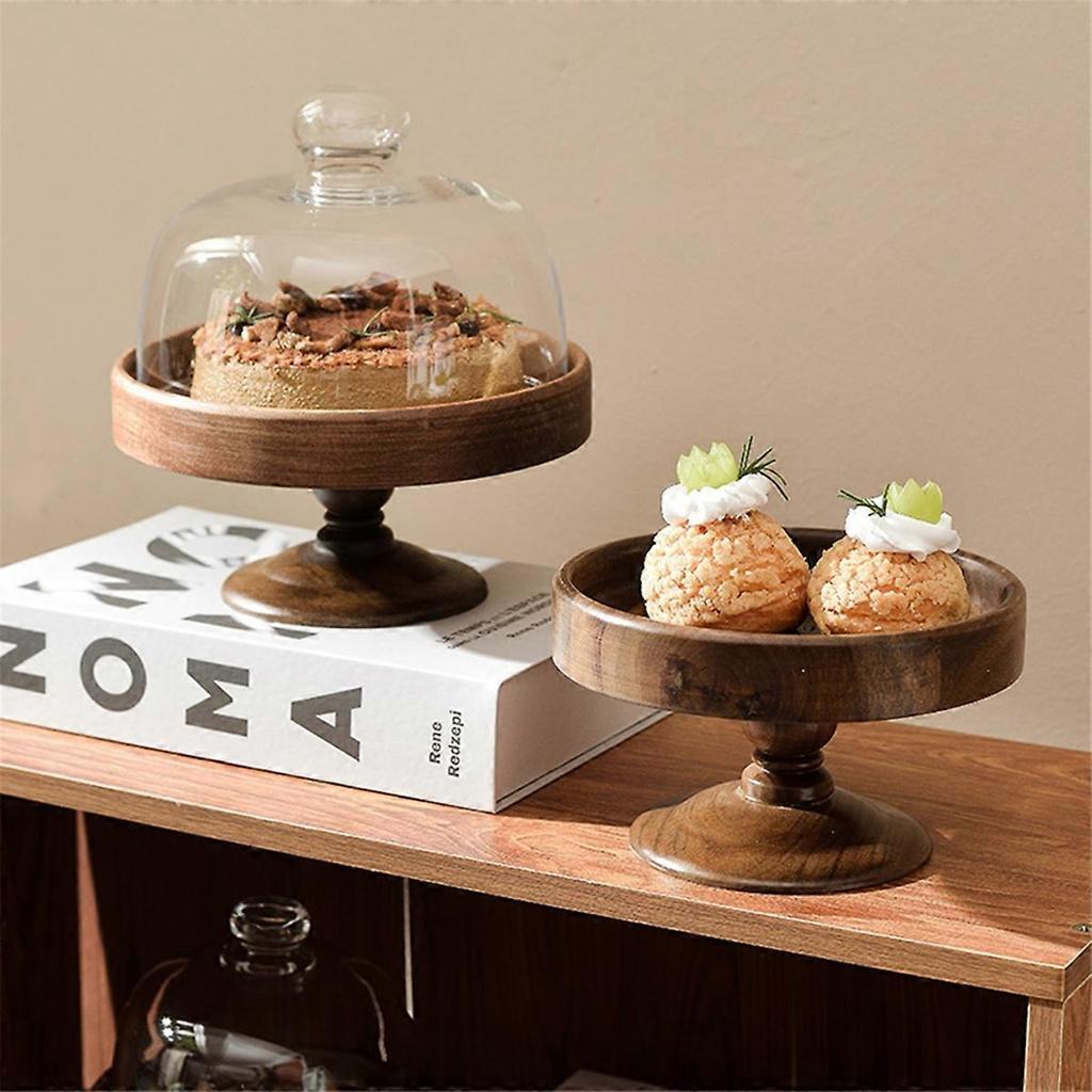 Elegant High Foot Cake Stand with Glass Cover-Dim Sum Dish, L