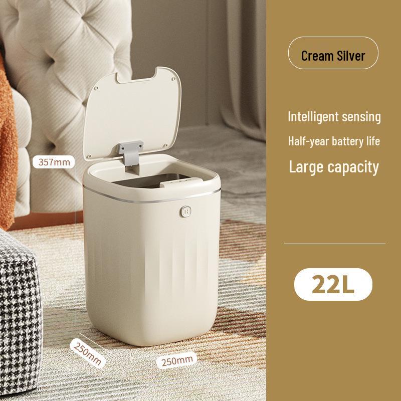 Smart Sensor Trash Can: Minimalist, Waterproof, Large Capacity for Bathroom
