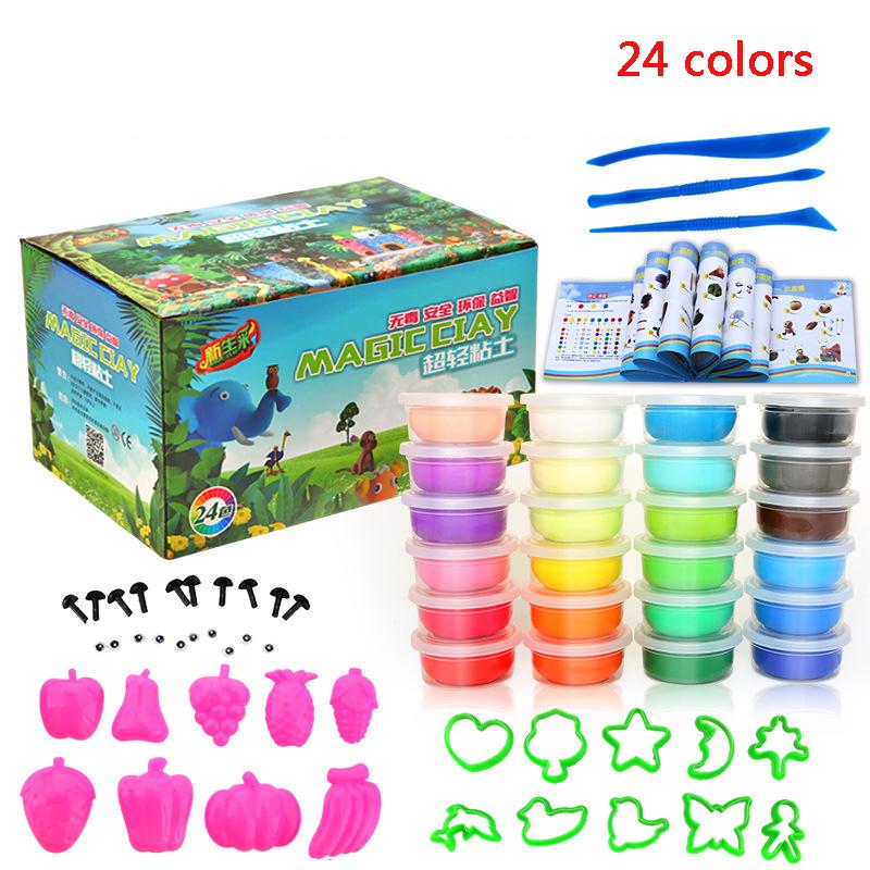 Slime Crystal Toys 24 Colors Light Clay Soft Model DIY Kid Gift Snow Polymer Plasticine Kit