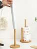 Kitchen Wooden Roll Paper Towel Holder Bathroom Tissue Vertical Stand Disposable Paper Pot Kitchen Toilet Storage Accessories