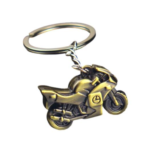 Motorcycle Charm Keychain Wear-Resistant Portable Key Fob 3D Metal Motorbike Keyring for Men