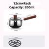 316 Stainless Steel Milk Saucepan with Lid Round Pasta Pot Cookware Stockpot Stovepot for Hotel Camping Restaurant 12 14cm