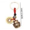 Brass Maneki Neko Lucky Cat Keychain with Feng Shui Coins, Feng Shui Chinese Good Luck Charm Keychain Hanging Ornament Xmas Gift