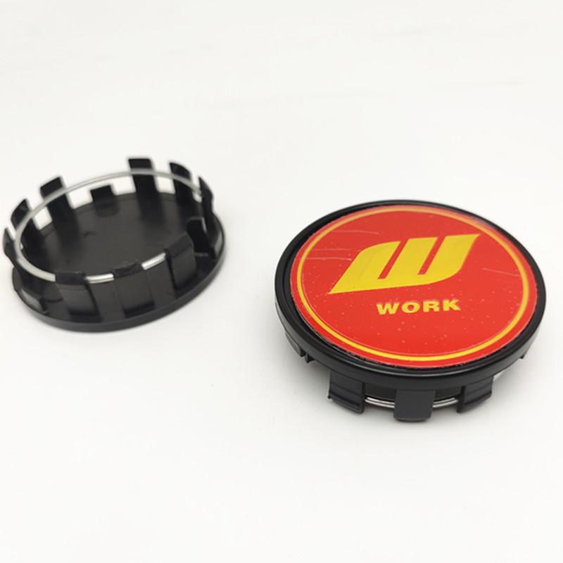 ASW1 4pcs 54mm 50mm Wheel Center Caps Hub W Work Rays Volk Racing Car Styling Rims Cover Emblem Badge