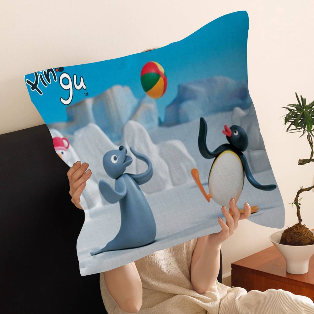 Cartoon P-Pingu P-Penguin Film Personalized picture text home decorative pillows Household Gifts 45x45cm