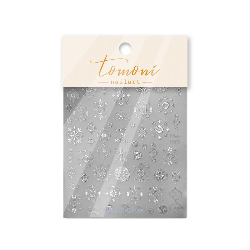 

Бронзовые наклейки для ногтей в стиле бохо. Изготовление креативных декоративных наклеек своими руками. MS345-sliver