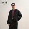 Fall 2025 Loose Collarless Long-Sleeve Jacket