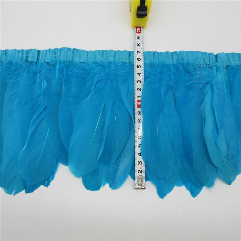 2 Meter/Lot Gänsefedern Besätze gefärbt Echte Gänsefeder Fransenbänder für Kleid Rock Stoffgürtel dekorative Kleidung