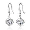 Silver Cube Tassel Earrings - Women's Korean Style with Love Window Design