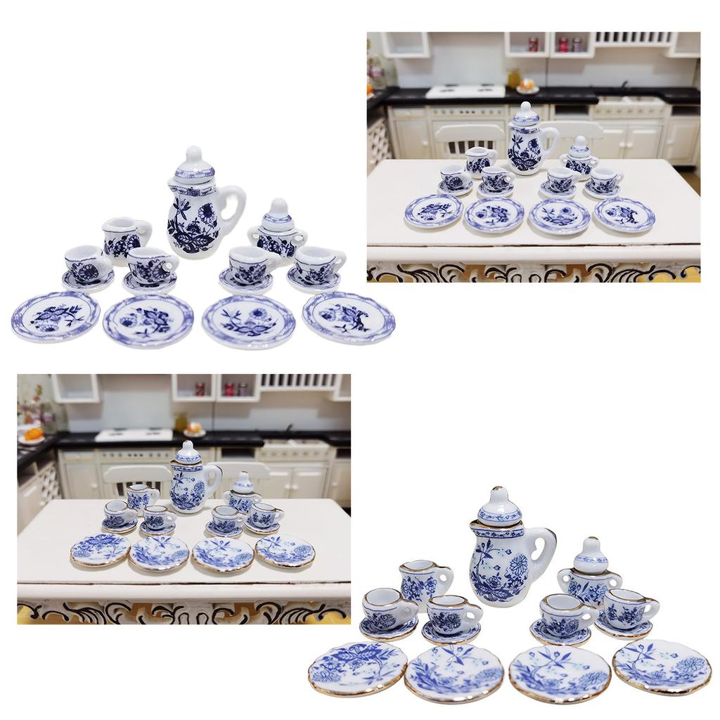 Haus Tee Teekanne Untertasse Set Rollenspiel für Kinder Rolle Geschirr Modell Spielzeug 1:12 Maßstab Küchengerät Haus Tee Spiel