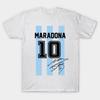 Men Black Print T-shirt Maradona Jersey No-Cut Transfer Paper Print Cotton Tshirt