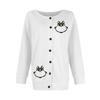 Women's Fashion Christmas Printed Long Sleeve Knitted Cardigan Button Down Jacket