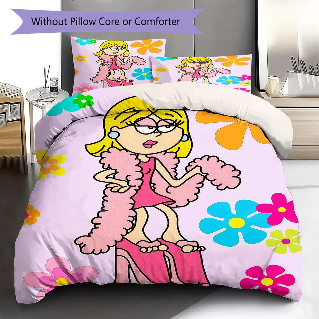 Lizziemcguire Pattern Bedding Quilt Set Quilt Cover Pillowcase Home Decoration Birthday Gift (1 * Duvet Cover + 2 * Pillowcase, Without Core)