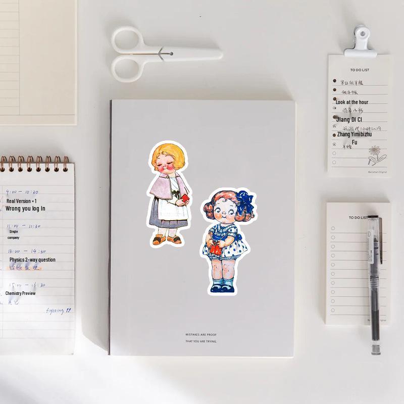 Dream Manor Planner Stickers: 60 Cute Japanese Girl Characters for DIY Suitcase, Phone Case, and Tablet.