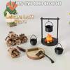 Fantasy Miniature Campfire & Teapot Sculpture, Modern Decor for Home, Kitchen & DIY Displays, Intricate Handcrafted Details