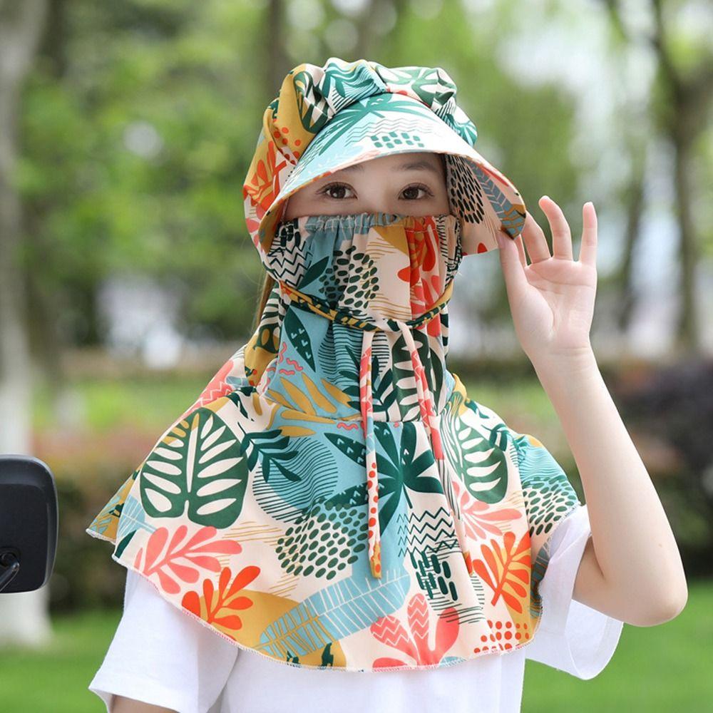 Fashion Quick Dry Face Mask Sun Hat Anti Uv Breathable Fisherman Hat Wide Brim Adjustable Tea Picking Work Hat Summer