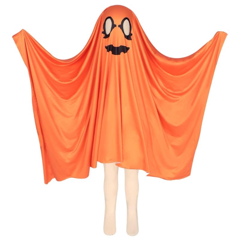 Convenient Wear Halloween Ghostly Cape One Size Fit Kids Comfortable Polyester Costume For Parades