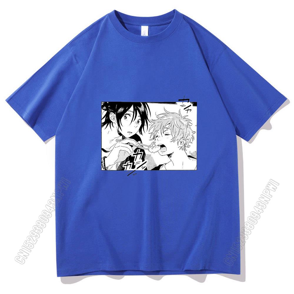 New Anime Umibe No Etranger T-Shirt Hashimoto Shun And Chihana Mio Print Tshirt Men Women 100% Cotton Kawaii Tee Short Sleeve